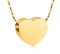 VCCWYQK Collier funéraire pour cendres - Pendentif en forme de cœur - Urne commémorative - En acier inoxydable - Souvenir personnalisé, 0.51 inch * 0.55 inch, Acier inoxydable, Pas de pierre précieuse