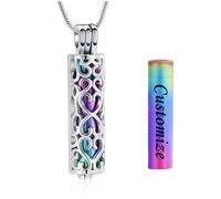 VCCWYQK Collier pour Urne de Crémation avec Cylindre creux Collier pour Urne de Crémation Bijoux pour Cendres pour Femmes et Hommes (Z-Personnaliser)