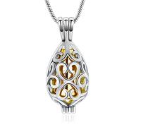 VCCWYQK Collier urne creux pour cendres éternelles dans mon cœur - Bijou funéraire pour homme et femme (D)