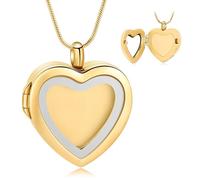 VCCWYQK Collier Urne en Forme de Coeur pour Cendres Compartiments Commémoratifs pour Cendres Acier Inoxydable Crémation Keepsake Tenir Image/Cendres/Cheveux et, taille unique, Acier inoxydable, Pas de