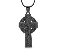 VCCWYQK Collier urne funéraire celtique en forme de croix celtique pour homme incinération bijoux en acier inoxydable pendentif souvenir cadeau pour porte-cendres, taille unique, Acier inoxydable, Pas
