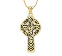 VCCWYQK Collier urne funéraire celtique en forme de croix celtique pour homme incinération bijoux en acier inoxydable pendentif souvenir cadeau pour porte-cendres, taille unique, Acier inoxydable, Pas