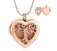 VCCWYQK Collier urne funéraire en forme de cœur pour cendres - Médaillon pour cendres - En acier inoxydable - Peut contenir des photos/cendres/cheveux, taille unique, Acier inoxydable, Pas de gemme