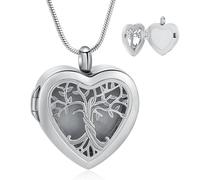 VCCWYQK Collier urne funéraire en forme de cœur pour cendres - Médaillon pour cendres - En acier inoxydable - Peut contenir des photos/cendres/cheveux, taille unique, Acier inoxydable, Pas de gemme