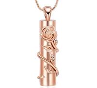 VCCWYQK Collier urne funéraire en forme de rose avec cylindre creux - Pendentif urne funéraire - Pour homme et femme