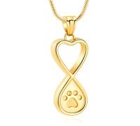 VCCWYQK Collier urne funéraire pour animal de compagnie avec symbole de l'infini pour cendres de chien/chat (E)