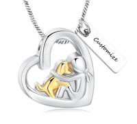 VCCWYQK Collier urne funéraire pour cendres de chien, bijou en forme de cœur, en acier inoxydable, cadeau souvenir pour un être cher, Acier inoxydable, Pas de gemme