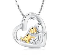 VCCWYQK Collier urne funéraire pour cendres de chien, bijou en forme de cœur, en acier inoxydable, cadeau souvenir pour un être cher, Acier inoxydable, Pas de gemme