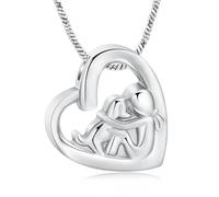 VCCWYQK Collier urne funéraire pour cendres de chien, bijou en forme de cœur, en acier inoxydable, cadeau souvenir pour un être cher, Acier inoxydable, Pas de gemme