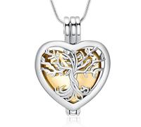 VCCWYQK Colliers urne en forme de cœur pour cendres pour femmes - Bijou de crémation - Fleur mémoriale - Mini pendentif creux, Acier inoxydable