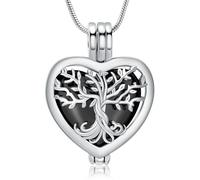 VCCWYQK Colliers urne funéraire en forme de cœur pour les cendres pour femmes Bijoux Fleur Mémorial Mini Keepsake Cendres Pendentif creux, taille unique, Acier inoxydable, Pas de pierre précieuse