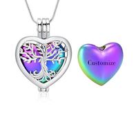 VCCWYQK Colliers urne funéraire en forme de cœur pour les cendres pour femmes Bijoux Fleur Mémorial Mini Keepsake Cendres Pendentif creux, One size, Acier inoxydable, Pas de pierre précieuse