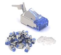 VCE (1ème génération Lot de 25 Connecteur RJ45 CAT7 CAT6A avec Guide du Fil RJ45 pour Ethernet Câble Catégorie 7 Blindé