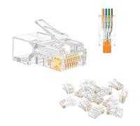 VCE Connecteur RJ45 CAT5 CAT5E Fiche RJ45 à sertir Plaqué or 8P8C pour Câble reseau 1000Mbps Lot de 50