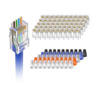 VCE Fiches RJ45 CAT6, Connecteur de Passe à Travers, Manchon, Lot de 50