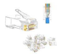 VCE Lot de 25 RJ45 8P8C CAT6 CAT5E Connecteur de Passe à Travers Ethernet Modulaire Plug Plaqué Or