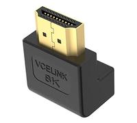 VCELINK 8K 2.1 Rallonge HDMI Mâle Femelle Angle Droit HDMI Coudé Adaptateur 270 Degrés Plaqué Or Compatible avec HDTV PS4 Xbox Portable Switch