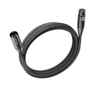 VCELINK Câble XLR 1,8 m mâle vers femelle, 99,99 % OFC 3 broches, plaqué or, compatible avec alimentation fantôme, carte son, table de mixage, amplificateur, appareils de streaming en direct