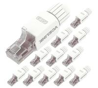 VCELINK Connecteur RJ45 Sans Outil Cat6 Cat5e, Prise blindé Plaqué Or, Fiche RJ45 Male Facile, Connecteur Réseau LSA UTP Modulaire Compatible avec Câble LAN 23-26 AWG 1Gbps Lot de 12