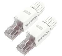 VCELINK Connecteur RJ45 Sans Outil Cat6 Cat5e, Prise RJ45 blindé Plaqué Or, Fiche Male Facile, Connecteur Réseau LSA UTP Modulaire Compatible avec Câble LAN 23-26 AWG 1Gbps Lot de 2