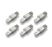 VCELINK Connecteur RJ45 sans Outil Cat7 Blindé, Support PoE, 6 Pièces | 10 Gbit/s 600 MHz, Plaqué Or Fiche RJ45 Blindé pour Câble Cat7 Cat6A Cat6 d'Installation, Prise Réseau Réutilisable