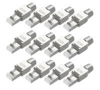 VCELINK Connecteur RJ45 sans Outil Cat7 Cat6A pour Câble d'Installation Fiche Rj45 sans Outil Blindé 10 Gbps 600MHz Lot de 12