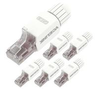 VCELINK Connecteur RJ45 Sans outil Connecteur Lan Cat6 Sans outil Plaqué or, Cat6 Connecteur réseau modulaire UTP (LSA) pour câble de pose, 6 pièces