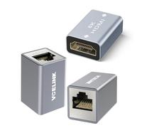 VCELINK Coupleur HDMI 8K 2.1 Plaqué Or Support 8K@60Hz 4K 3D UHD HDR Arc Compatible avec PC, Moniteur, Roku TV (Lot de 1) et Coupleur RJ45 Cat7 Blindé Femelle-Femelle Support POE