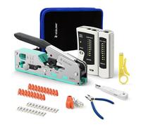 VCELINK Kit Pince Sertir RJ45, 20 Connecteurs Cat7, Testeur, Outil LSA | professionnel kits, connecteurs RJ45 Cat7 pass through, testeur RJ45, pince coupante, LSA outil, mini pince à dénuder