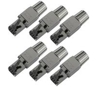 VCELINK Lot de 6 fiches RJ45 sans outil Cat 7 Cat6a, fiche réseau POE++, fiche Cat 7 10 Gbps 600 MHz blindée, fiche LAN avec connecteur LSA pour câble d'installation, câble de pose, noir