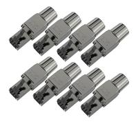 VCELINK Lot de 8 fiches RJ45 sans outil Cat 7 Cat6a, fiche réseau POE++, fiche Cat 7 10 Gbps 600 MHz blindée, fiche LAN avec connecteur LSA pour câble d'installation, câble de pose, noir