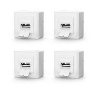 VCELINK Prise Réseau Cat6A FTP Blindée, 2 Ports RJ45, Blanc, Lot de 4