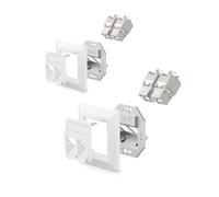 VCELINK Prise Réseau Keystone Montage Encastré 2 Ports, Module Keystone Jack CAT7/6A Prise RJ45 Câble D'installation Entièrement Blindé Uni Blanc, 2 Pièces