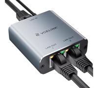 VCELINK Switch Ethernet 2 Ports 1000 Mbps, RJ45 Network Splitter Ethernet Double pour Ordinateur, Hub, Commutateur, Routeur, Décodeur, Télévision Numérique