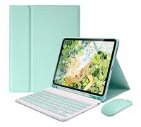 VCFDZCFD Étui Clavier pour iPad Mini 6e Génération 8,3 2021, [AZERTY Français] Amovible Clavier Bluetooth sans Fil Etui avec Fente pour Stylo, Coque Arrière en TPU Souple avec Souris,Vert
