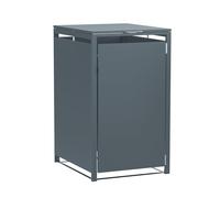 VCGGAIP Cache-poubelles, pour 1 bin, résistant aux intempéries, capacité jusqu'à 240 l, housse de poubelle à roulettes, porte magnétique, boîte Rubbish pour poubelle simple, 68 x 116 x 80 cm, gris