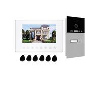 VChics Sonnette vidéo, Interphone vidéo sans Fil Tuya Smart App 1080P 7 Pouces, Wi-FI, 1 à 4 foyers, Carte RFIC, Sonnette, interphone de Villa, portier(P253C-1M714W1-86G1)