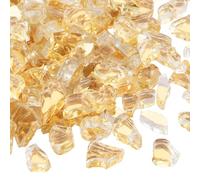 vchin Verre à feu écrasé de 9 kg, pierres en verre écrasé de 1,27 cm pour table de brasero et aménagement paysager, haute brillance, ne se décolore pas et ne se fissure pas (doré