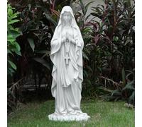 VChymm Statue de prière de la Vierge Marie de 80 cm de haut, statue de jardin religieux, statue de Marie pour extérieur, cour, patio, terrasse, maison, entrée, couloir, sculpture en oxyde de magnésium