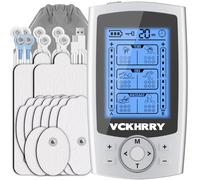 VCKHRRY 3 EN 1 TENS EMS Électrostimulateur Musculaire pour le soulagement de la douleur, la stimulation musculaire, avec 2 Canaux Indépendant, 36 Programmes de Massage, 10 électrodes