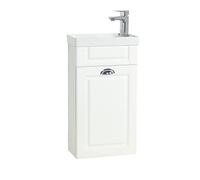 VCM 2 pcs, Meuble de Salle de Bain, Ensemble, invités, WC, Salle de Bain invités, lavabo, Petit, étroit, Style Campagne, Casalo, M Blanc