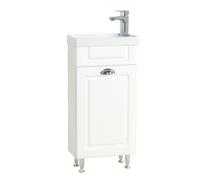 VCM 2 pcs Set de meubles de salle de bain WC invité lavabo petit étroit Landhaus Casalo M Blanc