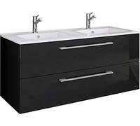 VCM 2-pièces Double lavabo 2 lavabos Ensemble de Meubles de Salle de Bains lavabo Budasi 2-pièces Double lavabo 2 lavabos Ensemble de Meubles de Salle de Bains lavabo Budasi Noir