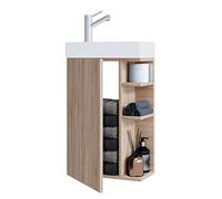 VCM 2-pièces Ensemble de Meubles de Salle de Bain WC invités Salle de Bains lavabo Petit étroit Lumia Chêne Sonoma