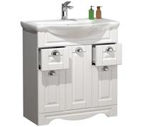 VCM 2-pièces lavabo Largeur 75 cm Ensemble de Meubles de Salle de Bains lavabo Campagne tiroirs Casalo XL Blanc