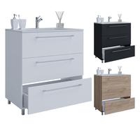 Vcm 2-Pièces Lavabo Meubles De Salle De Bains Ensemble Lavabo Badinos 3 Tiroirs 2-Pièces Lavabo Meubles De Salle De Bains Ensemble Lavabo Badinos 3 Tiroirs