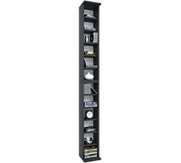 VCM 24001 Bigol Système d'Archivage pour 204 CDs Imitation Structure Bois Noir 175 x 21 x 20 cm