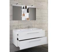 Vcm 3-Pièces Double Lavabo 2 Meubles De Salle De Bains Ensemble Lavabo Budasi Miroir 3-Pièces Double Lavabo 2 Meubles De Salle De Bains Ensemble Lavabo Budasi Miroir
