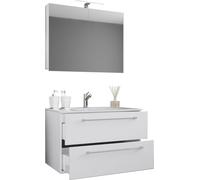 VCM 3-pièces lavabo | lavabo armoire basse largeur 60 cm | ensemble de meubles de salle de bain suspendu avec un tiroir armoire de toilette | Badinos