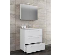 Vcm 3-Pièces Lavabo Meuble De Salle De Bains Ensemble Lavabo Badinos Tiroir Miroir 3-Pièces Lavabo Meuble De Salle De Bains Ensemble Lavabo Badinos Tiroir Miroir